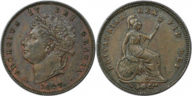 Europäische Münzen und Medaillen, Großbritannien / Vereinigtes Königreich / UK / United Kingdom. George IV. (1820-1830). 1/3 Farthing 1827, Kupfer. KM...