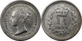 Europäische Münzen und Medaillen, Großbritannien / Vereinigtes Königreich / UK / United Kingdom. Victoria (1837-1901). 1-1/2 Pence 1843, Silber. KM 72...
