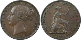 Europäische Münzen und Medaillen, Großbritannien / Vereinigtes Königreich / UK / United Kingdom. Victoria (1837-1901). Farthing 1853, Kupfer. KM 725. ...
