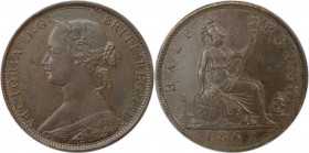 Europäische Münzen und Medaillen, Großbritannien / Vereinigtes Königreich / UK / United Kingdom. Victoria (1837-1901). 1/2 Penny 1862, Bronze. KM 748....