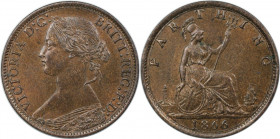 Europäische Münzen und Medaillen, Großbritannien / Vereinigtes Königreich / UK / United Kingdom. Victoria (1837-1901). Farthing 1866, Bronze. KM 747.2...