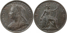 Europäische Münzen und Medaillen, Großbritannien / Vereinigtes Königreich / UK / United Kingdom. Victoria (1837-1901). Farthing 1901, Bronze. KM 788.2...