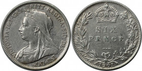 Europäische Münzen und Medaillen, Großbritannien / Vereinigtes Königreich / UK / United Kingdom. Victoria (1837-1901). Sixpence (6 Pence) 1901, Silber...