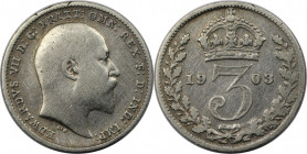 Europäische Münzen und Medaillen, Großbritannien / Vereinigtes Königreich / UK / United Kingdom. Edward VII. (1901-1910). 3 Pence 1903, Silber. KM 797...