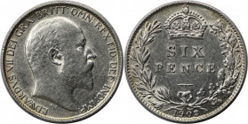 Europäische Münzen und Medaillen, Großbritannien / Vereinigtes Königreich / UK / United Kingdom. Edward VII. (1901-1910). Sixpence (6 Pence) 1903, Sil...