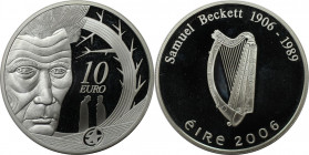 Europäische Münzen und Medaillen, Irland / Ireland. 100. Geburtstag von Samuel Beckett. 10 Euro 2006. 28,28 g. 0.925 Silber. 0.84 OZ. KM 45. Polierte ...