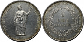 Europäische Münzen und Medaillen, Italien / Italy. LOMBARDY-VENETIA. 5 Lire 1848 M, Silber. KM C# 22. Vorzüglich+