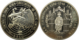 Europäische Münzen und Medaillen, Luxemburg / Luxembourg. "Eurocontrol - Air Traffic Control". 5 Ecu 1996, Kupfer-Nickel. KM X# 43. Stempelglanz