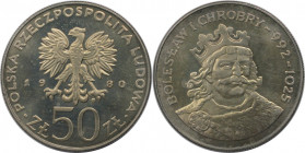 Europäische Münzen und Medaillen, Polen / Poland. Boleslaw I. Chrobry. 50 Zlotych 1980. Kupfer-Nickel. KM 114. Polierte Platte