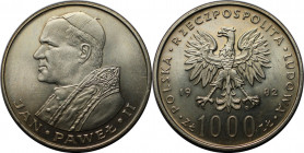 Europäische Münzen und Medaillen, Polen / Poland. Papst Johannes Paul II. 1000 Zlotych 1982. 14,50 g. 0.750 Silber. 0.35 OZ. KM Y# 144. Stempelglanz