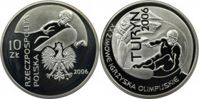 Europäische Münzen und Medaillen, Polen / Poland. XX. Olympischen Winterspiele, Turin - Snowboarder. 10 Zlotych 2006. 14,14 g. 0.925 Silber. 0.42 OZ. ...
