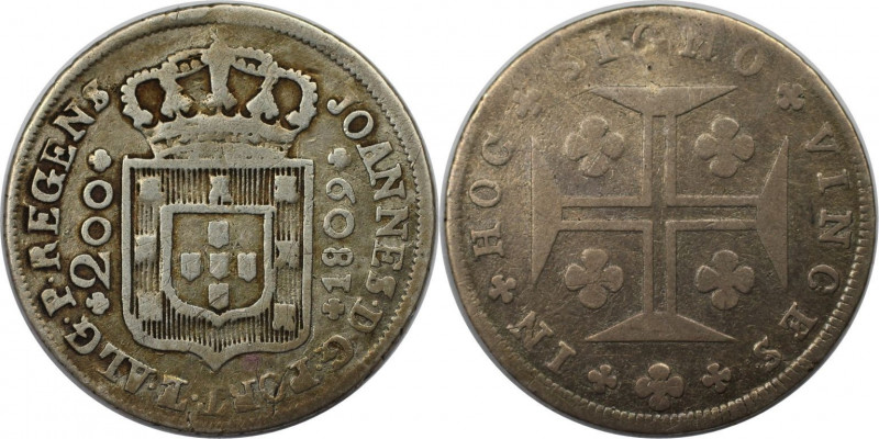 Europäische Münzen und Medaillen, Portugal. João als Prinzregent. 200 Reis 1809,...