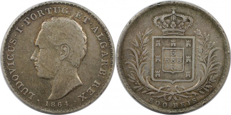 Europäische Münzen und Medaillen, Portugal. Luis I. 500 Reis 1864, Silber. KM 50...