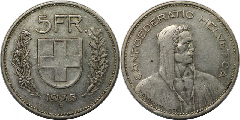 Europäische Münzen und Medaillen, Schweiz / Switzerland. 5 Franken 1935. Silber....