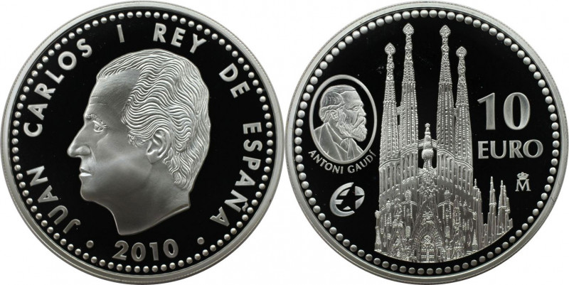 Europäische Münzen und Medaillen, Spanien / Spain. Antonio Gaudi. 10 Euro 2010. ...