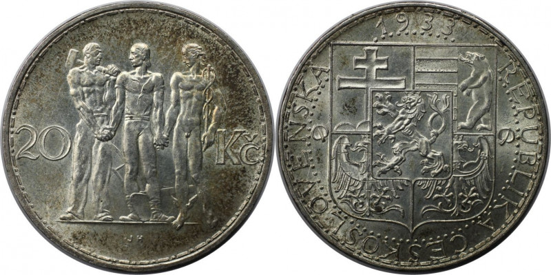 Europäische Münzen und Medaillen, Tschechoslowakei / Czechoslovakia. 20 Korun 19...