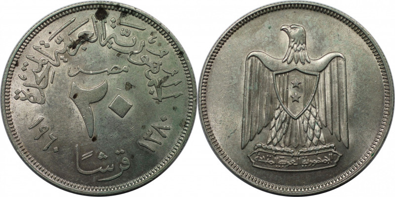 Weltmünzen und Medaillen, Ägypten / Egypt. 20 Piastres 1960. Silber. KM 399. Ste...