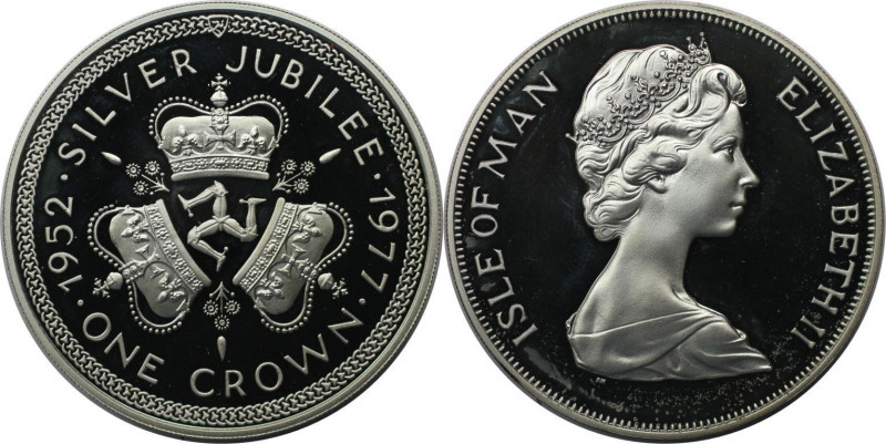 Weltmünzen und Medaillen, Isle of Man. 25 jähriges Thronjubiläum Elisabeth II. 1...