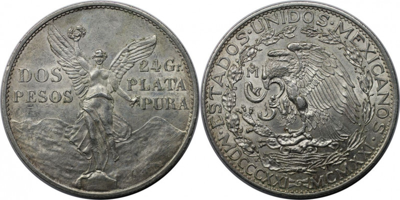 Weltmünzen und Medaillen, Mexiko / Mexico. 100 Jahre Unabhängigkeit. 2 Pesos 192...