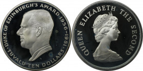 Weltmünzen und Medaillen, Tuvalu. 25. Jahrestag des Preises Herzogs von Edinburgh. 10 Dollars 1981. 35,0 g. 0.925 Silber. 1 OZ. M 13a. Polierte Platte...