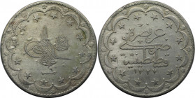 Weltmünzen und Medaillen, Türkei / Turkey. Mohammed V (1909-18). 20 Kurush 1917. Silber. KM 780. Vorzüglich