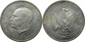 Weltmünzen und Medaillen, Türkei / Turkey. 27 May 1960 Revolution. 1 Lira 1960. Silber. KM 894. Vorzüglich