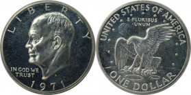 Weltmünzen und Medaillen, Vereinigte Staaten / USA / United States. "Eisenhower Dollar". 1 Dollar 1971 S, 24.59 g. 0.400 Silber. 0.32 OZ. KM 203a. Pol...