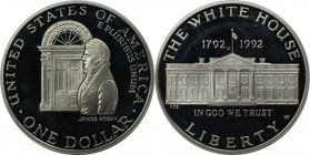 Weltmünzen und Medaillen, Vereinigte Staaten / USA / United States. 200 Jahre Weißes Haus in Washington. 1 Dollar 1992. 26,73 g. 0.900 Silber. 0.77 OZ...