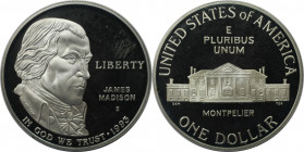 Weltmünzen und Medaillen, Vereinigte Staaten / USA / United States. 200 Jahre "Bill of Rights" (James Madison). 1 Dollar 1993 S. 26,73 g. 0.900 Silber...