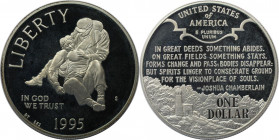 Weltmünzen und Medaillen, Vereinigte Staaten / USA / United States. Civil War. 1 Dollar 1995 S. 26,73 g. 0.900 Silber. 0.77 OZ. KM 255. Polierte Platt...