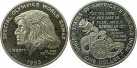 Weltmünzen und Medaillen, Vereinigte Staaten / USA / United States. Olympische Spezialspiele 1995 - Mary Shriver. 1 Dollar 1995 P. 26,73 g. 0.900 Silb...
