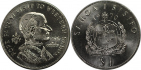 Weltmünzen und Medaillen, Western Samoa. Papst Paul VI. 1 Tala 1970. Kupfer-Nickel. KM #10. Stempelglanz