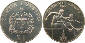 Weltmünzen und Medaillen, Western Samoa. Olympische Spiele, Hürdenläufer. 1 Tala 1980. Kupfer-Nickel. KM 35. Stempelglanz