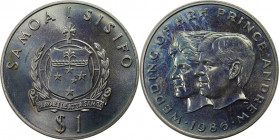 Weltmünzen und Medaillen, Western Samoa. Hochzeit von Prinz Andrew und Sarah Ferguson. 1 Tala 1986, Kupfer-Nickel. KM 63. Stempelglanz