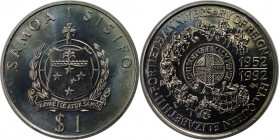 Weltmünzen und Medaillen, Western Samoa. 40. Jahrestag - Regierungszeit von Königin Elizabeth II. 1 Tala 1992, Kupfer-Nickel. KM 88. Stempelglanz