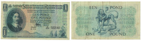 Banknoten, Südafrika / South Africa. 1 Pound 1955. Pick 93e. II