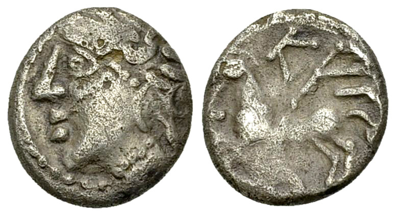 Aedui AR Quinarius, c. 80-50 BC, Kaletedou 

Celtic Gaul, Aedui. AR Quinarius ...