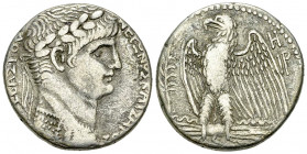 Nero AR Tetradrachm, Antioch 

Nero (54-68 AD). AR Tetradrachm (25 mm, 14.42 g), Antioch, Seleucis and Pieria. Dated RY 8 and year 110 of the Caesar...
