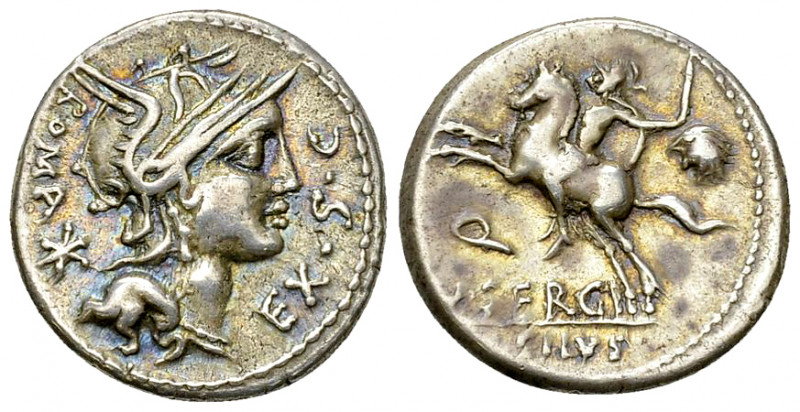 M. Sergius Silus AR Denarius, 116/115 BC 

M. Sergius Silus. AR Denarius (18 m...