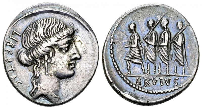 M. Iunius Brutus AR Denarius, 54 BC 

M. Iunius Brutus. AR Denarius (19-20 mm,...