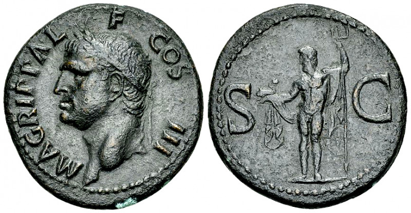Agrippa AE As, Neptun reverse 

Agrippa (+12 BC). AE As (28-29 mm, 10.89 g), R...