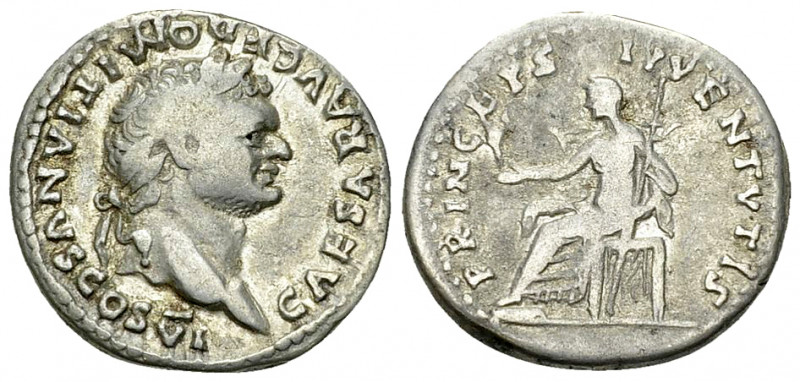 Domitianus AR Denarius, Vesta reverse 

Vespasianus (69-79 AD) for Domitianus ...