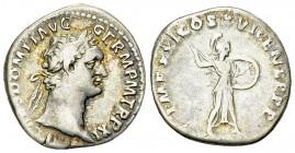 Domitianus AR Denarius, Minerva reverse 

Domitianus (81-96 AD). AR Denarius (18-19 mm, 3.19 g), Rome, 92 AD.
Obv. IMP CAES DOMIT AVG GERM P M TR P...
