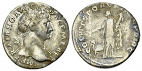 Traianus AR Denarius, Arabia reverse 

Traianus (98-117 AD). AR Denarius (19 mm, 2.82 g), Rome, AD 103-111.
Obv. IMP TRAIANO AVG GER DAC P M TR P, ...