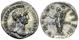 Hadrianus AR Denarius, Felicitas reverse 

Hadrianus (117-138 AD). AR Denarius (18-19 mm, 3.16 g), Rome, 118 AD.
Obv. IMP CAESAR TRAIAN HADRIANVS A...