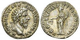 Marcus Aurelius AR Denarius, Aequitas reverse 

Marcus Aurelius (161-180 AD). AR Denarius (19 mm 3.27 g), Rome, 166/167 AD.
Obv. M ANTONINVS AVG AR...