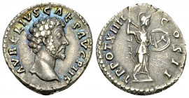 Marcus Aurelius AR Denarius, Minerva reverse 

Antoninus Pius (138-161 AD) for Marcus Aurelius Caesar. AR Denarius (18 mm, 3.29 g), Rome, 159/160.
...