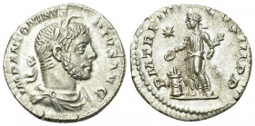 Elagabalus AR Denarius, Emperor reverse 

Elagabalus (218-222 AD). AR Denarius (19 mm, 3.07 g), Rome, 221-222.
Obv. IMP ANTONINVS PIVS AVG, Laureat...