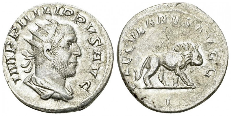 Philippus I AR Antoninianus, Lion reverse 

Philippus I Arabs (244-249 AD). AR...