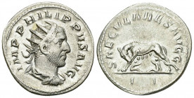 Philippus I AR Antoninianus, Lupa Romana reverse 

Philippus I Arabs (244-249 AD). AR Antoninianus (22 mm, 4.41 g), Rome, 248.
Obv. IMP PHILIPPVS A...